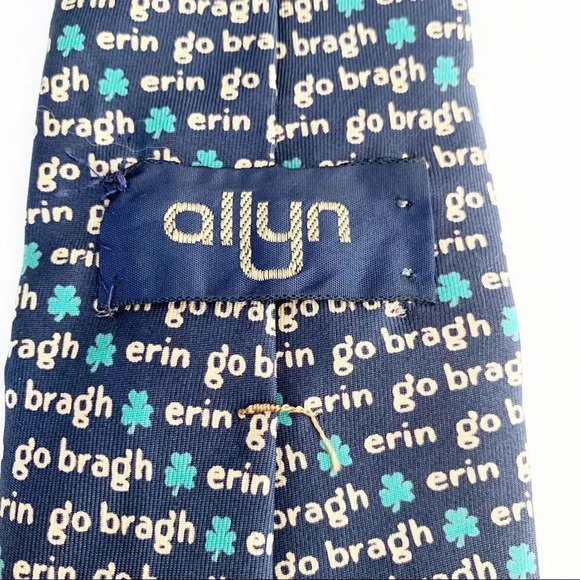 Allyn Erin Go Bragh‎ Ireland Necktie St Patrick’s Day Irish Green Shamrocks Tie - Picture 2 of 6